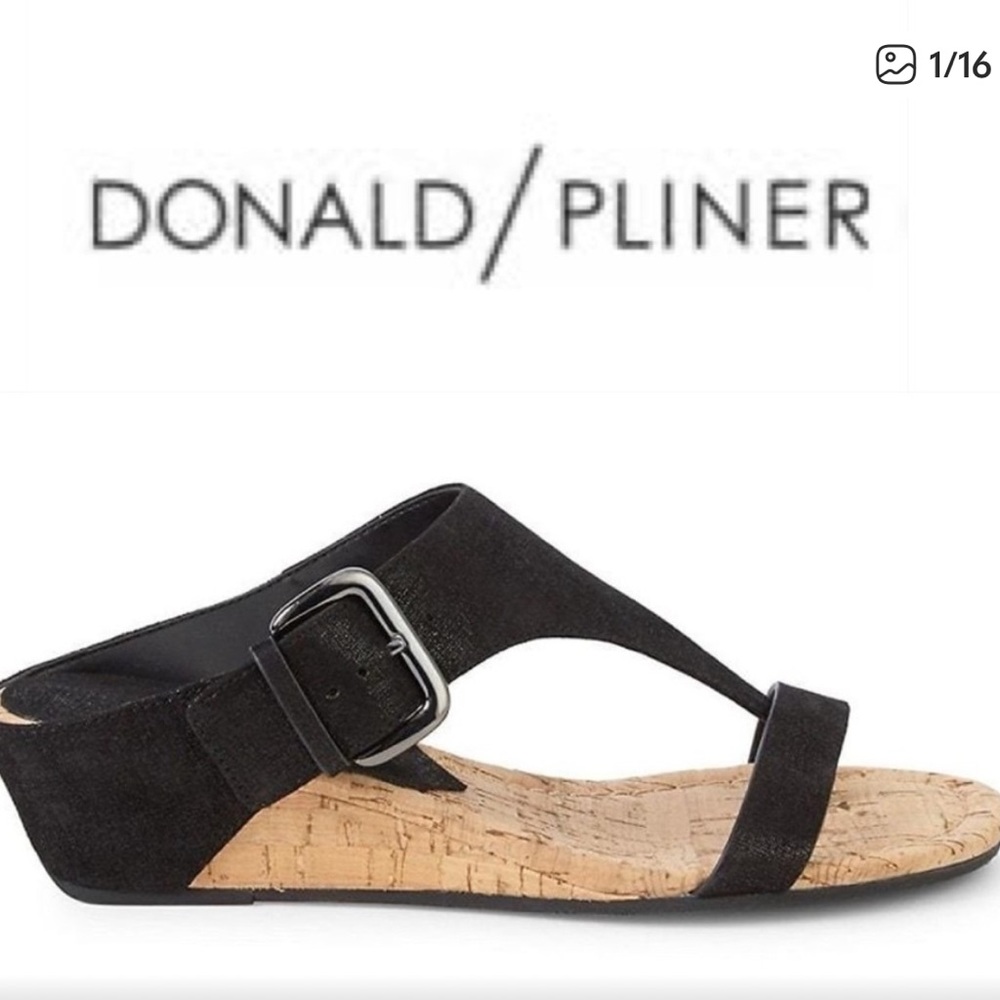 Donald J. Pliner Black Cork Sandals